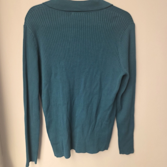 Northern Reflections Blue Ribbed Button-Down Shirt NWT - Picture 4 of 7